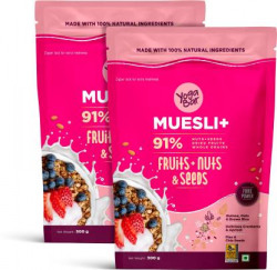 Yogabar Fruit and Nut Muesli 1kg | Muesli with 29% Fruits, Nuts and Seeds Pouch(2 x 0.5 kg)