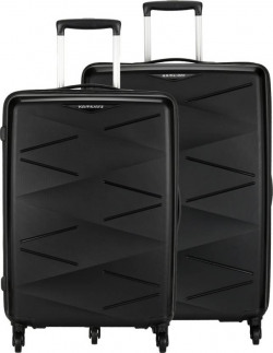 Hard Body Set of 2 Luggage - Triprism (Small + Medium) - Black