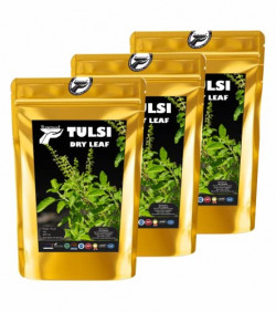 Rawmest Tulsi Leaves 100 Gm | Queen of Herbs | Dried Tulsi Leaves | Dried Tulsi Buds | Holy Basil (Ocimum tenuiflorum), tulasi, and Indian Basil (Pack of 3)