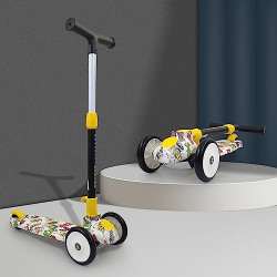 NHR Colorful Graffiti Scooty, 3 Wheel Scooter for Kids, Babies, Toddlers with Adjustable Height, Brake Scooter for Kids 3 to 10 Years (Multicolor)