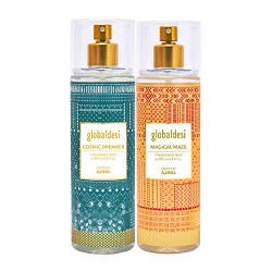 Global Desi Cosmic Dreamer & Magical Maze Pack of 2 Body Mist 200ML each Long Lasting Scent Spray Gift For Women Perfume Crafted by Ajmal