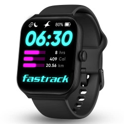 Fastrack New Limitless FS1 Smart Watch|Biggest 1.95 Horizon Curve Display|SingleSync BT Calling v5.3|Built-in Alexa|Upto 5Day Battery|ATS Chipset|100+ Sports Modes|150+ Watchfaces(Black)