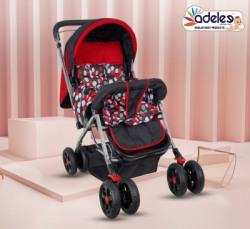 ODELEE Baby Stroller,Adjustable backrest, 360 Swivel Wheel , Reversible Handlebar Stroller(3, Red, Black, Multicolor)