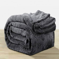LA VERNE Self Design Double Mink Blanket for Heavy Winter