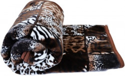 RIAN Animal Single Mink Blanket for Mild Winter(Polyester, Coffee)