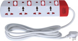 Wareflux WX4404 4 Socket Extension Boards(Red, White, 3 m)