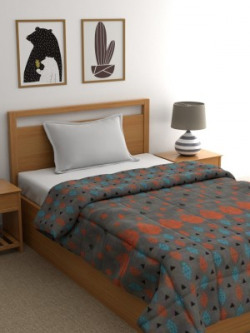 Raymond Home Motifs Single Quilt for AC Room(Microfiber, Grey)