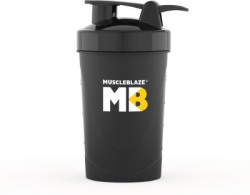MUSCLEBLAZE Compact , Protein Bottle, Gym , 100% Leakproof 500 ml Shaker(Pack of 1, Black, Plastic)