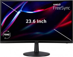 Acer 23.6 inch Curved Full HD VA Panel with VESA Mount Support, 1500R Curvature, HDMI 1.4, Integrated Speakers Gaming Monitor (ED240Q)(AMD Free Sync, Response Time: 1 ms, 75 Hz Refresh Rate)