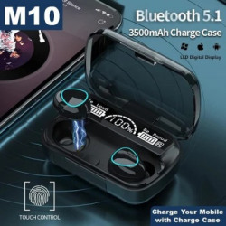 M10 TWS Wireless Bluetooth Earphones, Sport Earbuds, Stereo Headset Bluetooth Headset(BLACK, True Wireless)