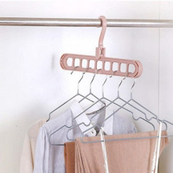 Upkaranwale storage artifact White hanger multifunctional hanger hang nine-hole magic hanger household drying rack plastic Closet Organizer