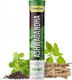 Bold Care Ashwagandha Effervescent Tablets with Brahmi & Pepper|Increased Energy & Stamina(20 Tablets)