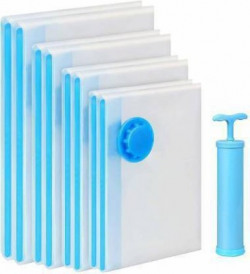 Infinex Vacuum Storage bag Space Saver Bags (04 nos pac) 2 Small (50 cm x 60 cm), 2 Medium (60 cm x 80 cm), with Pump High Volume Storage Vacuum Bags (Pack of 5) Travel Storage Vacuum Bags(Pack of 4)