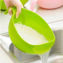 SHAKTI EXPORTS Plastic Multipurpose Rice Wash Bowl Colander(Green Pack of 1)