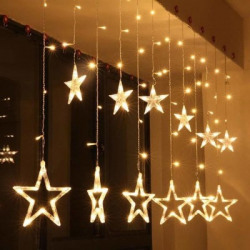 QUACE 138 LEDs 2.49 m Yellow Steady, Flickering Star Rice Lights(Pack of 1)