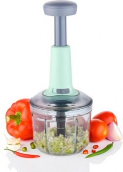 DDecora Multipurpose Hand Push Chopper 900 ML with 4 Stainless Steel Blades Vegetable & Fruit Chopper(1)