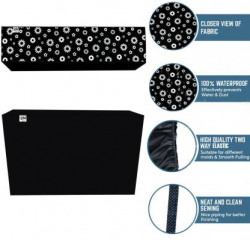 KingMatters Air Conditioner Cover(Width: 117 cm, Black, White)