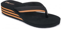 PKKART Women Womens Black and Tan Casual Stylish Comfort High Heel (Pack Of 1) Flip Flops(Tan 7)