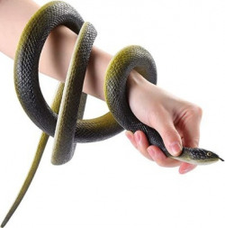 VARSHA COLLECTION Fake Snake/Prank Realistic Fake Rubber Snake Fake Snake Prank Toy Gag Toy,Pack-2(Black)