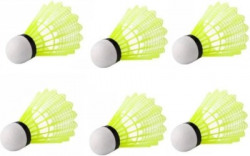 Morex Cock 6 Nylon Shuttle - White, Green(Medium Fast, 78, Pack of 6)