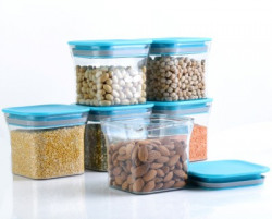 Shoptool Plastic Grocery Container - 600 ml(Pack of 6, Blue)