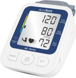 AccuSure AS Automatic + Advance Feature Blood Pressure Monitoring System Accusure AS bp moniter Bp Monitor(White, Blue)
