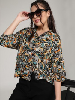J TURRITOPSIS Women Printed Casual Multicolor Shirt