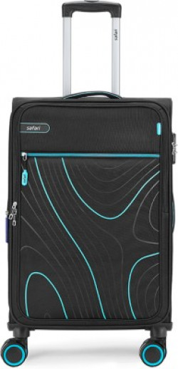 SAFARI 8 Wheel, Medium Check-in Size, Black color, Contour Expandable Check-in Suitcase - 26 inch