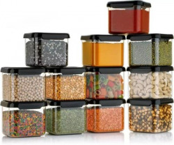 EUROSYS Plastic Grocery Container - 500 ml(Pack of 12, Black)