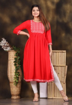 JAFFRY EMBROIDERY Women Embroidered Flared Kurta
