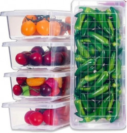 3D METRO SUPER STORE Plastic Fridge Container - 1800 ml(Pack of 5, Clear)