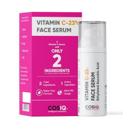 Cos-IQ Glowing Skin with Vitamin C-23% Serum, 30ml, Advanced Molecular Skincare Technology | Reduces Melanin | Boosts Collagen | Infuses Elastin | Gives Radiant Skin (30 Days Pack)