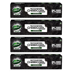 DABUR Herb'L Activated Charcoal Toothpaste-480G (120G X 4,Pack Of 4)|Black Gel|Whitening Toothpaste|Fluoride Free|Fights Plaque&Extrinsic Stains|With Power Of Mint|Cool&Refreshing Mouth Experience