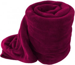 Aura Decore Solid Single Fleece Blanket for Mild Winter(Microfiber, Red)