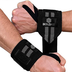 Boldfit Stainless Steel Wrist Supporter for Gym Wrist Band for Men Gym&Women with Thumb Loop Straps-Wrist Wrap Gym Accessories for Men Hand Grip&Wrist Support Sports Straps for Gym,Weightlifting,Grey