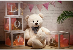 Ziraat Cute Bootsy Creem 152 Cm 5 feet Huggable And Loveable For Someone Special Teddy Bear - 152 inch(Cream)