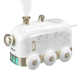 Xech Air Humidifier With Bluetooth Speaker&Aroma Diffuser 350Ml Marble Finish Train Shaped Locomotive Design For Desktop Office Bedroom (Locomystx),350 Milliliter