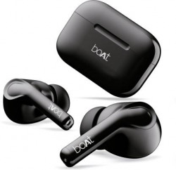 boAt Airdopes 161 with 40 Hours Playback, ASAP Charge & 10mm Drivers Bluetooth Headset(Pebble Black, True Wireless)