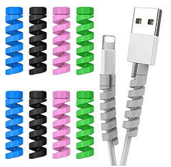 Gizga Essentials Spiral Cable Protector Cord Saver for Mac Charger, iPhone Charger, Wire Protector, Lightweight Durable Flexible Wire Winder for Charging Cables, Data Cables, Earphones, Pack of 10