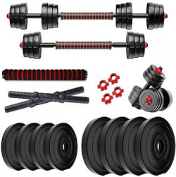JASMINE 3 In 1 Convertible & Barbell Home Gym Set Kit For Home Workout Adjustable Dumbbell(10 kg)
