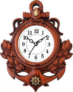 Wish Box Analog 24 cm X 33 cm Wall Clock(Gold, With Glass, Standard)