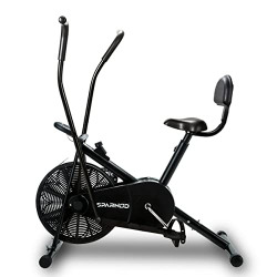 SPARNOD FITNESS SAB-05 Upright Air Bike Exercise Cycle for Home Gym - Dual Action for Full Body Workout - Adjustable Resistance, Height Adjustable seat with Back Rest (DIY Installation)