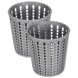Kuber Industries Pen or Pencil Holder|M10 Plastic Storage Organizer|Round Cutlery Holder|Stationery Holder for Office & Home|Pack of 2 (Grey)