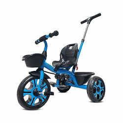Kidsmate Buddy Plug N Play Kids/Baby Tricycle with Parental Control, Storage Basket, Cushion Seat and Seat Belt for 12 Months to 48 Months Boys/Girls/Carrying Capacity Upto 30 Kgs (Sky Blue)