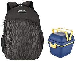 Lavie Sport ATLANTIS HEXA LAPTOP BPK-SCHOOL BAG with Tosaa Lunch Box