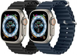 nwc Ocean Strap Compatible with Watch Ultra Bands 49mm 45mm 44mm 42mm Sports loop Smart Watch Strap(Black, Blue)
