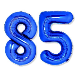 Flyloons 85 number Blue Foil Balloon 16 inch Size Birthday Decoration Items Pack of 2 | 85th Year Balloons | Eighty Five