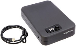 amazon basics Portable Security Safe Box With Combination Lock (24.1 Cm X 16.5 Cm, 4.6 Cm), Black