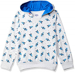 Amazon Brand - Jam & Honey Boys Cotton Hooded Neck Lightweight Sweatshirt(JHAW19BSWT924_Lt Grey_8-9 Years_Lt Grey 2_8 Years-9 Years)