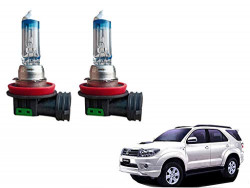 Auto Pearl -Sapphire Series H11 Cool Blue Halogen Head Light Bulb (55 W, 12 V, 2 Bulbs) Compatible With Fortuner